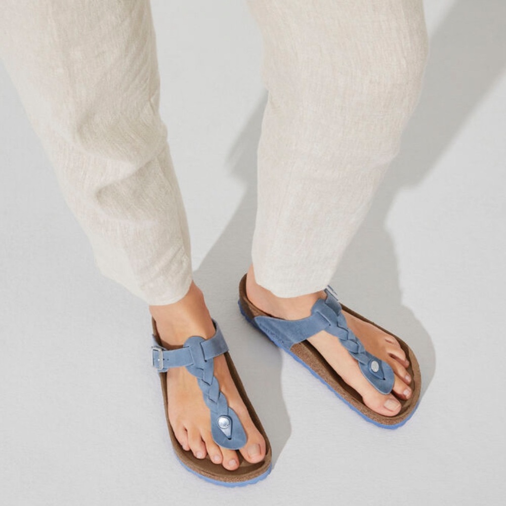 Birkenstock Blue Braided Thong Sandals